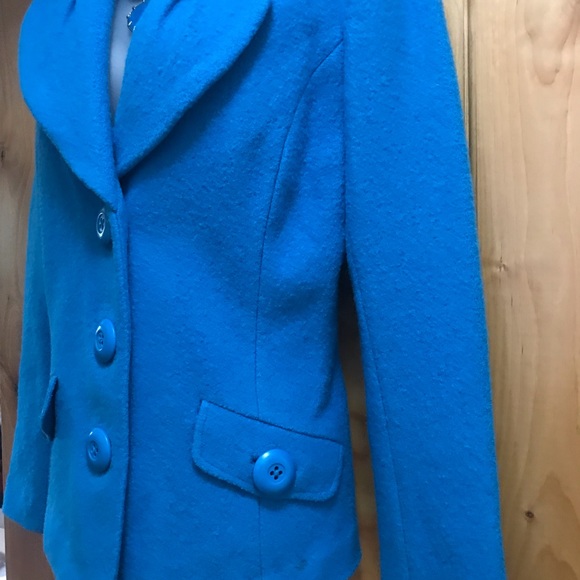 Classified Entier bright turquoise jacket. Sz M - Picture 5 of 7